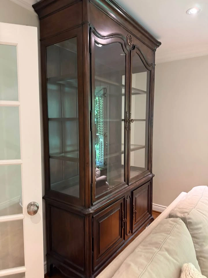 Traditional Wood China Cabinet with Glass Display - photo 4