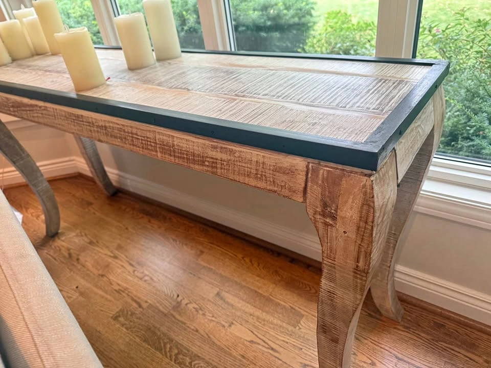 Rustic Wood and Metal Console Table