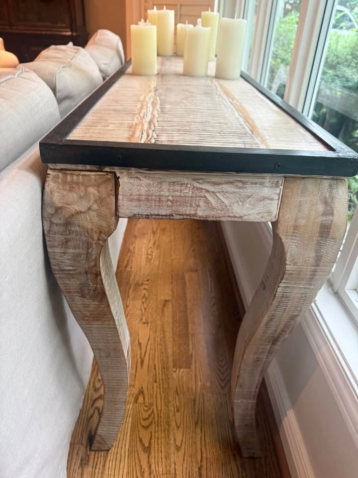 Rustic Wood and Metal Console Table - photo 3