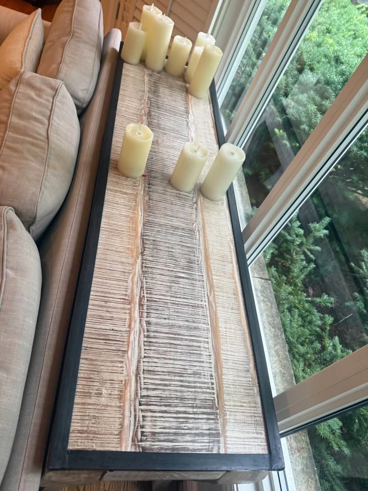 Rustic Wood and Metal Console Table - photo 4