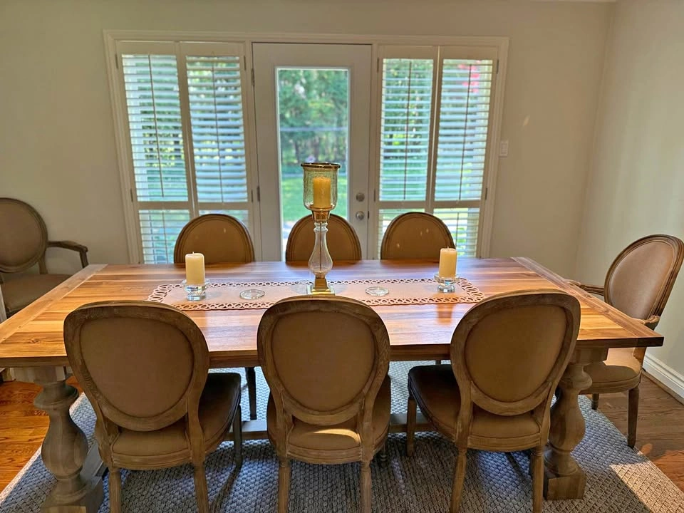 RESTORATION HARDWARE - Rustic Trestle Dining Table with 8 Chairs