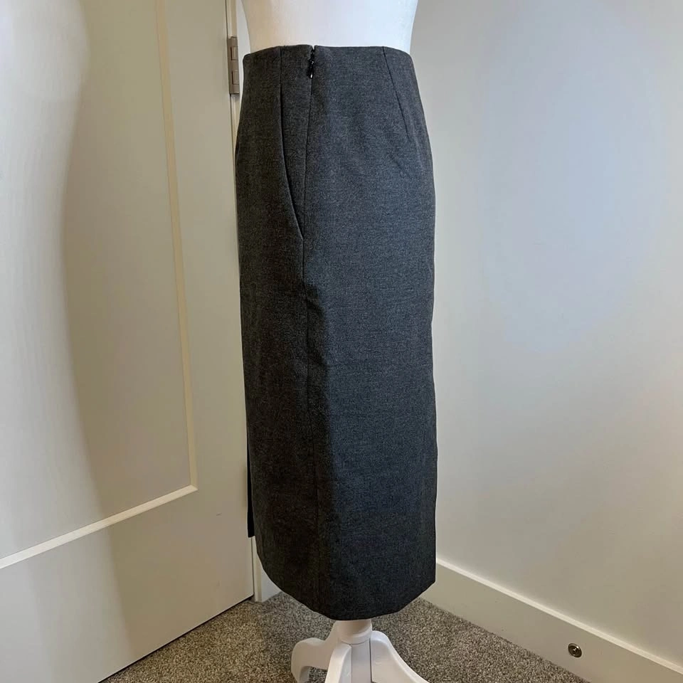 BABATON Long Grey Pencil Skirt - Size 2 - photo 4