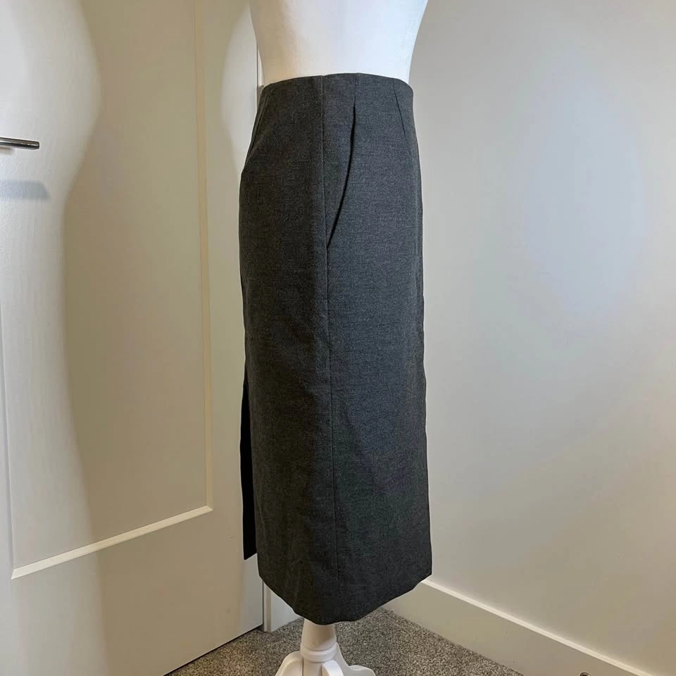 BABATON Long Grey Pencil Skirt - Size 2 - photo 5