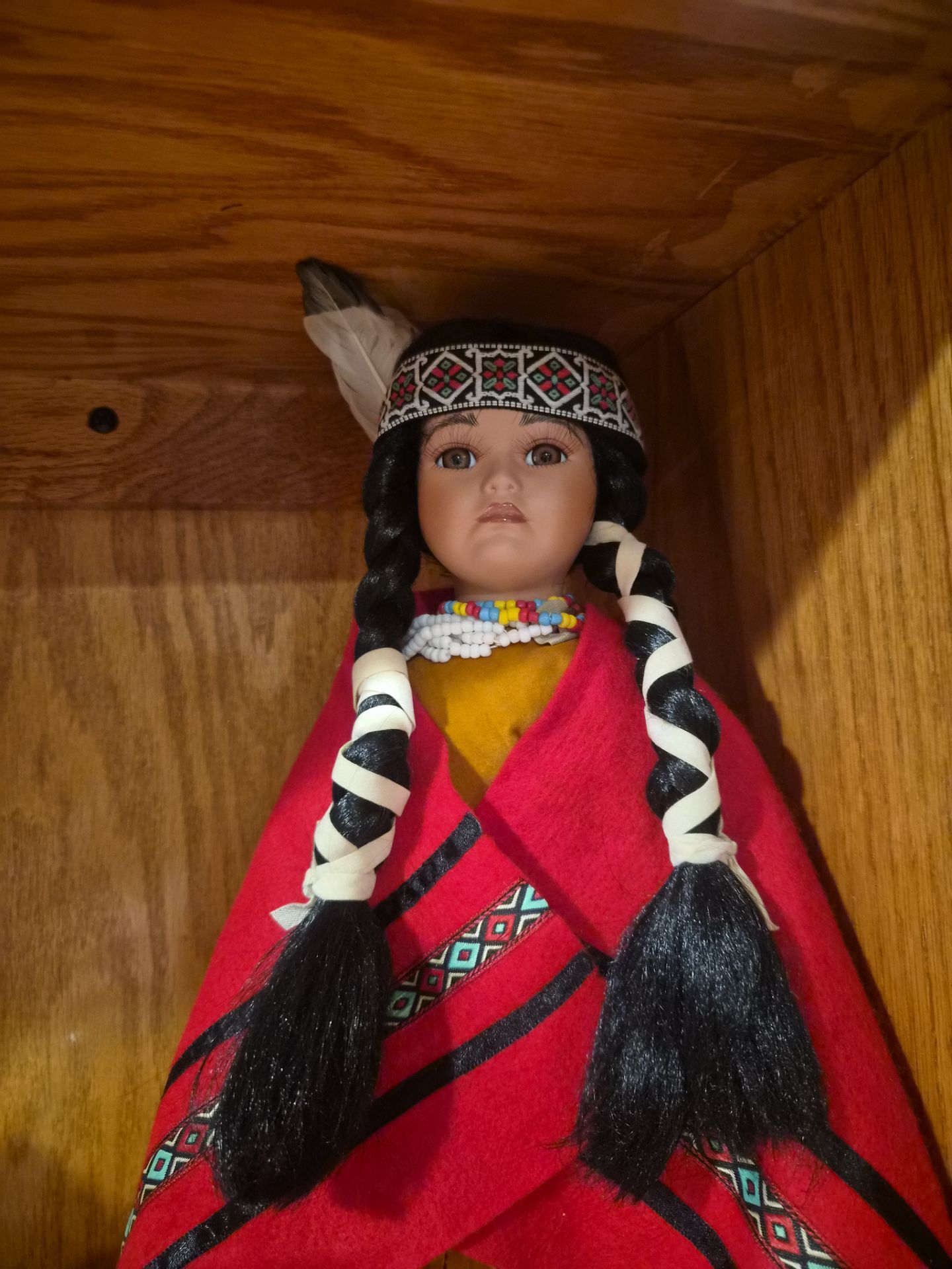 AMERICAN INDIAN GIRL PORCELAIN DOLL