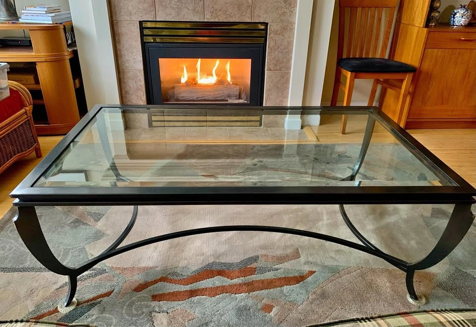 Large Contemporary Glass Coffee Table (50” x 30”) - Scan Designs