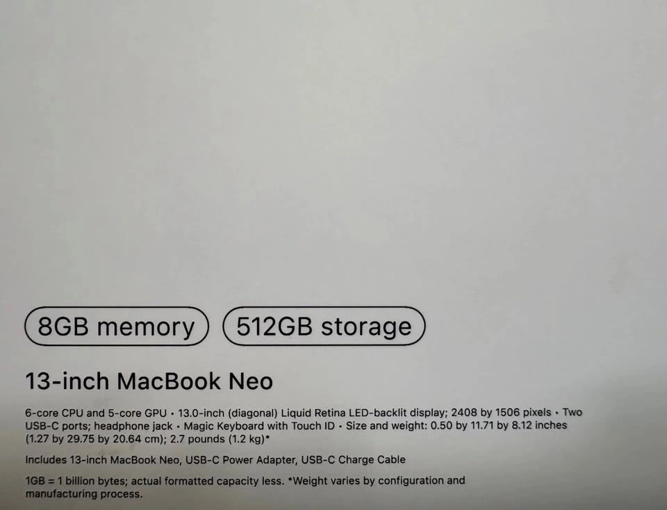 MacBook Neo - Silver - 512GB Touch ID - photo 2