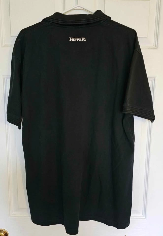Authentic Scuderia Ferrari Men's Black Cotton Polo Shirt - Size - photo 2