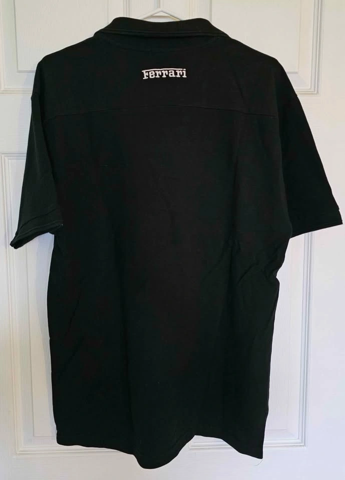 NWOT Vintage Scuderia Ferrari Black Cotton Polo Shirt - Size L - photo 2