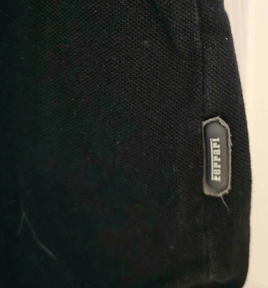 NWOT Vintage Scuderia Ferrari Black Cotton Polo Shirt - Size L - photo 3