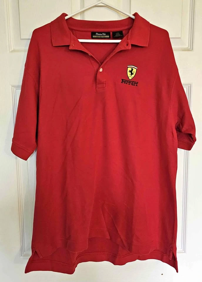 BRAND NEW Vintage Ferrari Red Polo - 100% Pima Cotton (Size L)
