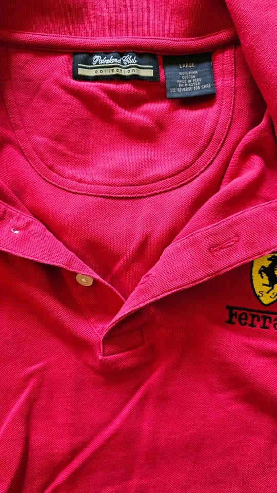 BRAND NEW Vintage Ferrari Red Polo - 100% Pima Cotton (Size L) - photo 2