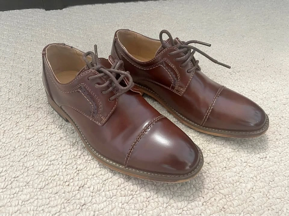 Tip Top Boys' Brown Cap Toe Oxford Shoes