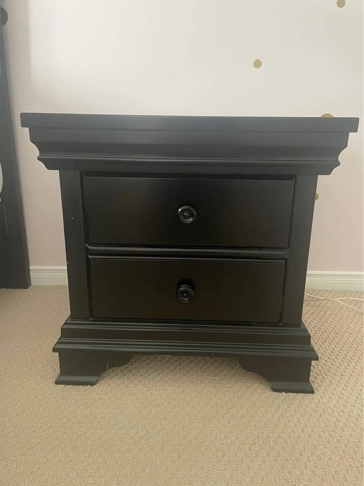 Dark Wood Bedroom Set - Bed Frame, Dresser, and Nightstand - photo 3