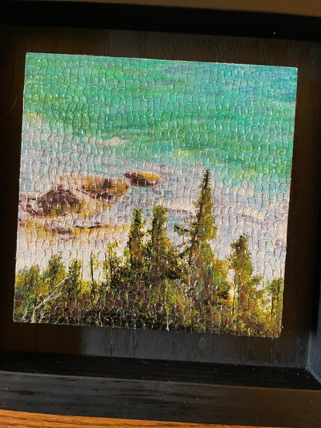 Set of 4 Original Miniature Framed Paintings - photo 4