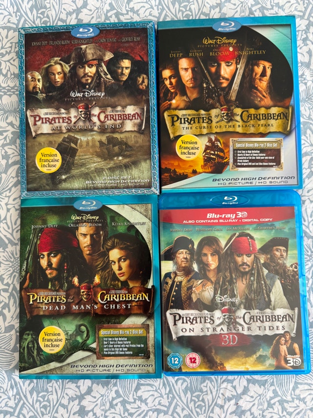 Pirates of the Caribbean 4 Movies on Blu Ray