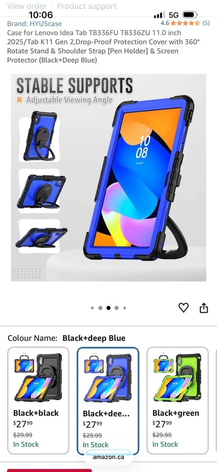 Hard Case for Lenovo Idea Tab 11 inch (Blue/Black with strap) - photo 2