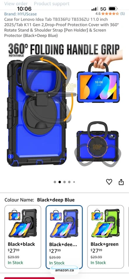 Hard Case for Lenovo Idea Tab 11 inch (Blue/Black with strap) - photo 3