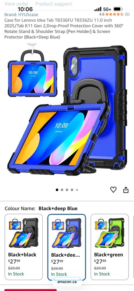 Hard Case for Lenovo Idea Tab 11 inch (Blue/Black with strap) - photo 4