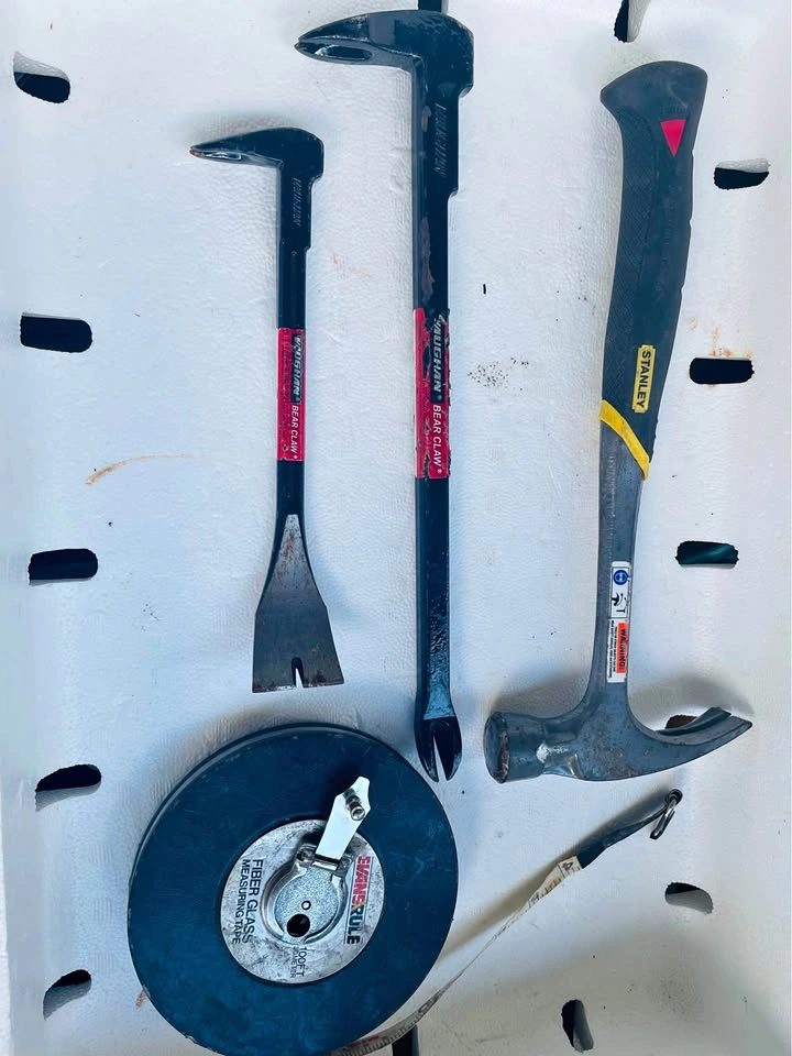 Hammer and pry bars