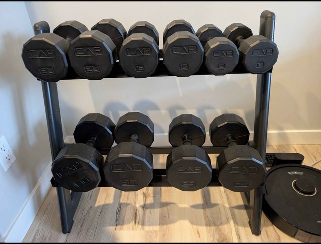Cap dumbbell set with rack