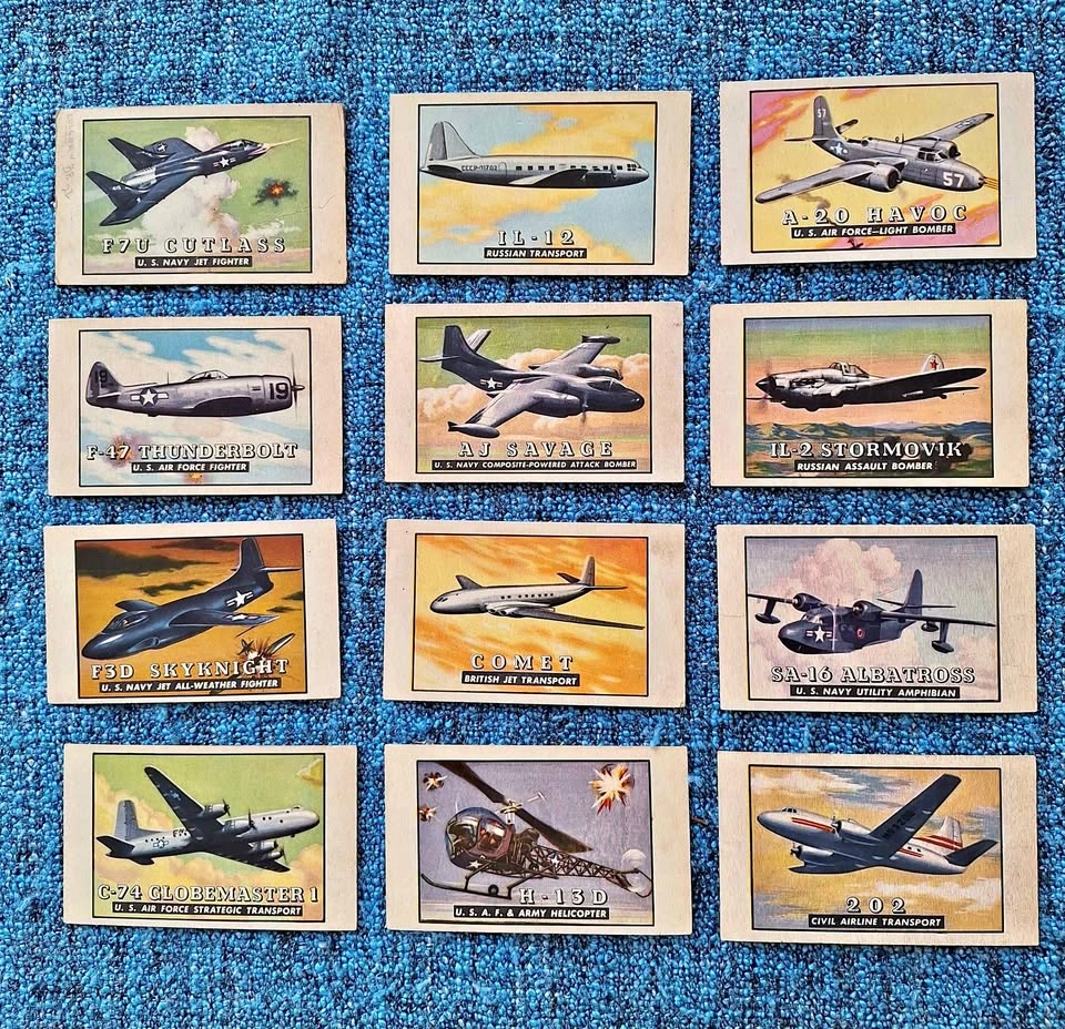 Vintage 1952 Topps Wings Trading Cards - Lot of 12