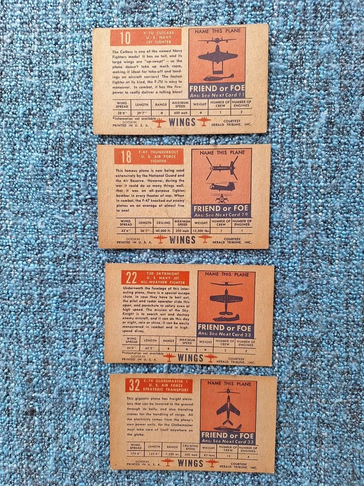 Vintage 1952 Topps Wings Trading Cards - Lot of 12 - photo 5