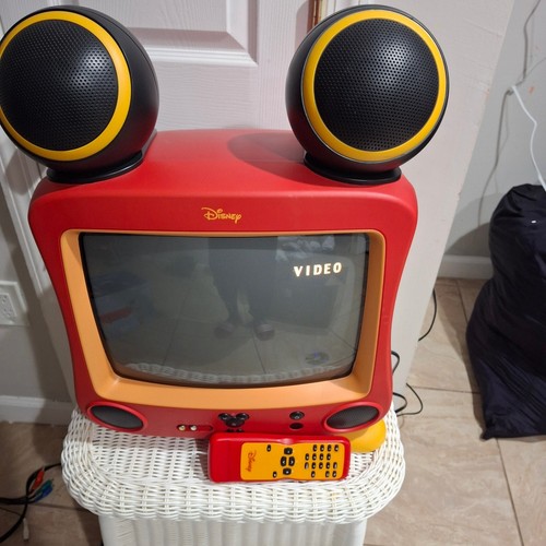 Disney Mickey Mouse 13" CRT TV Red with Ear Speakers W/Remote