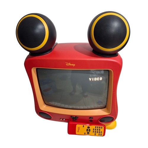Disney Mickey Mouse 13" CRT TV Red with Ear Speakers W/Remote - photo 3