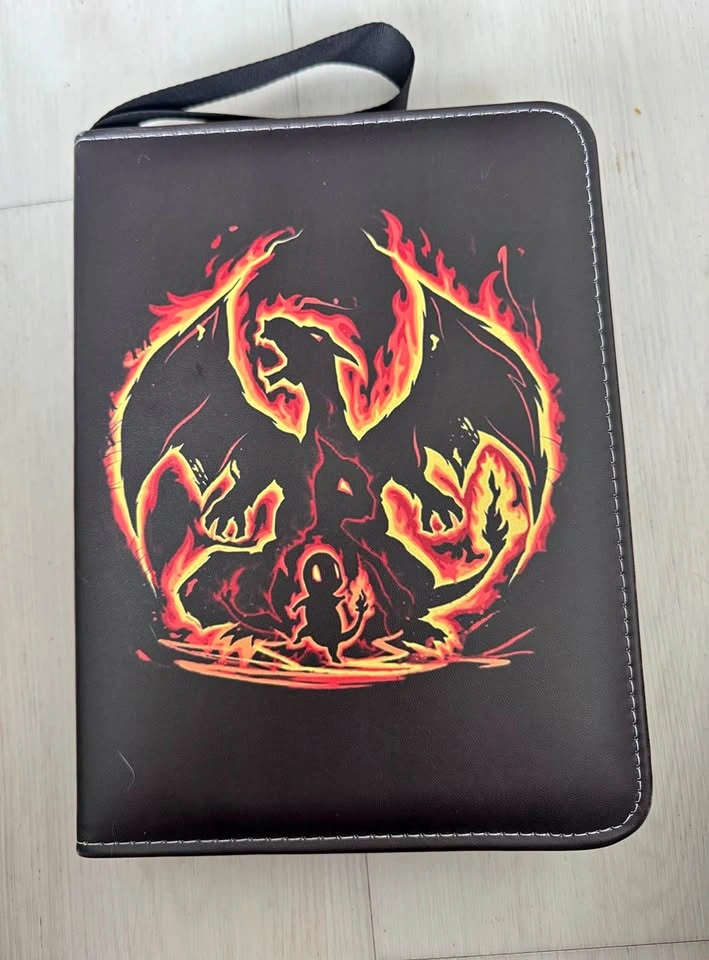 Filled Pokémon card binder