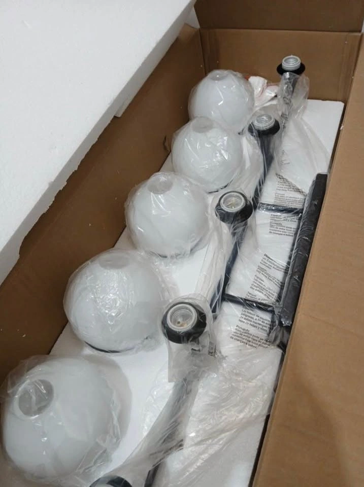 5-Light Bathroom Vanity Light – White/Black (38”) - photo 2