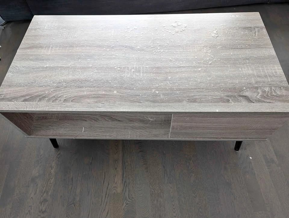Grey Oak Finish Mid-Century Modern Coffee Table