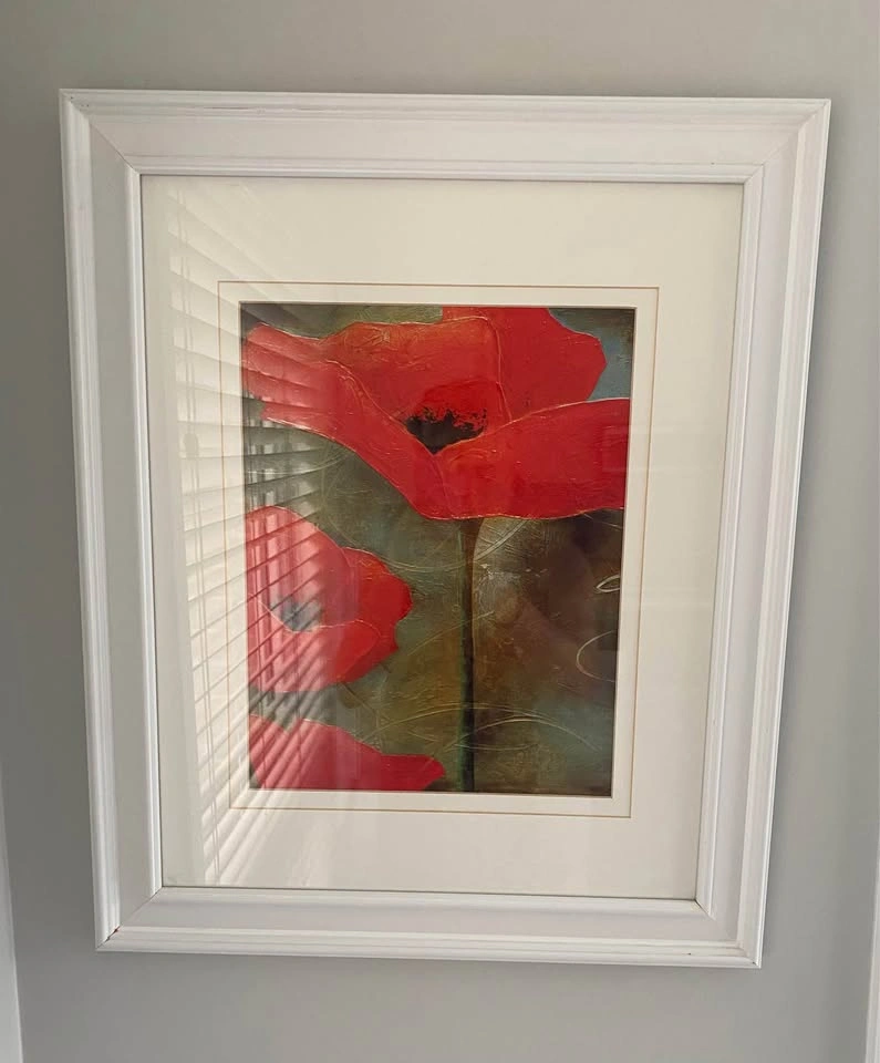 Framed Red Poppy Floral Wall Art - photo 4