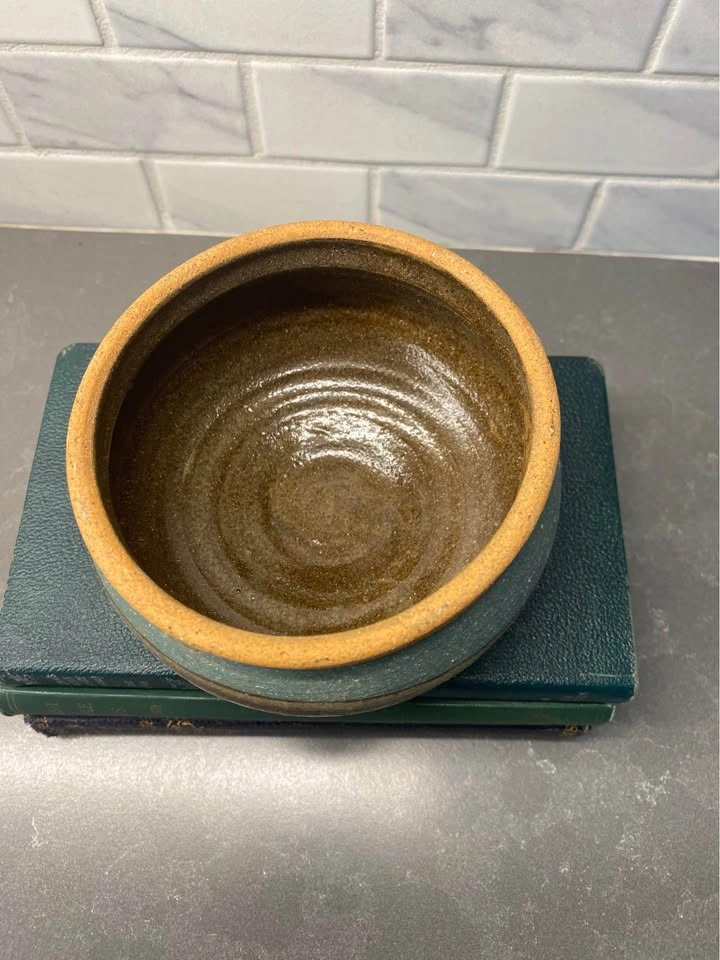 Handmade Ceramic Bowl Blue and Brown Glaze - photo 3