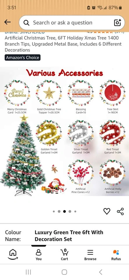 6FT Decorated Christmas Tree (Brand New) + Folding Laptop Bed De - photo 5