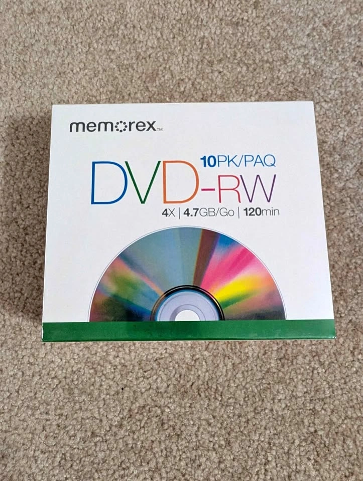Unopened Memorex 10-Pack DVD-RW 4.7GB 4X Rewritable Discs