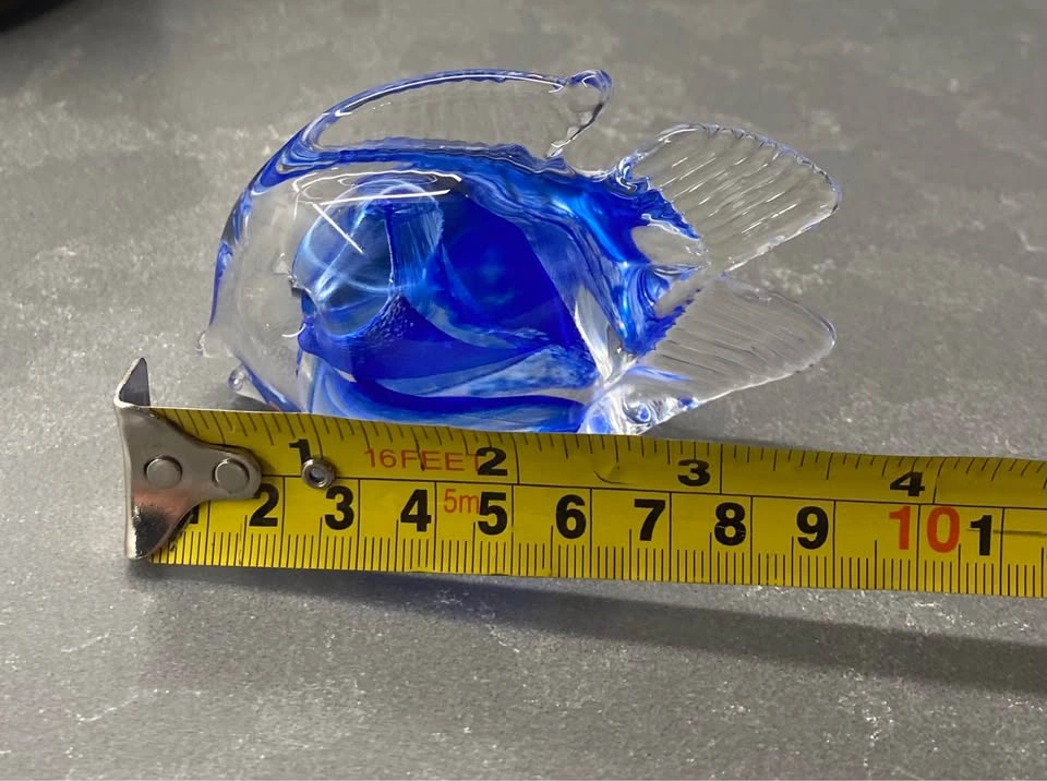 Blue Hand-Blown Glass Fish Figurine - photo 4