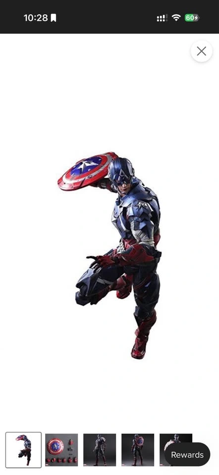 BNIB Square Enix Marvel Variant Play Arts Kai Captain America - photo 3