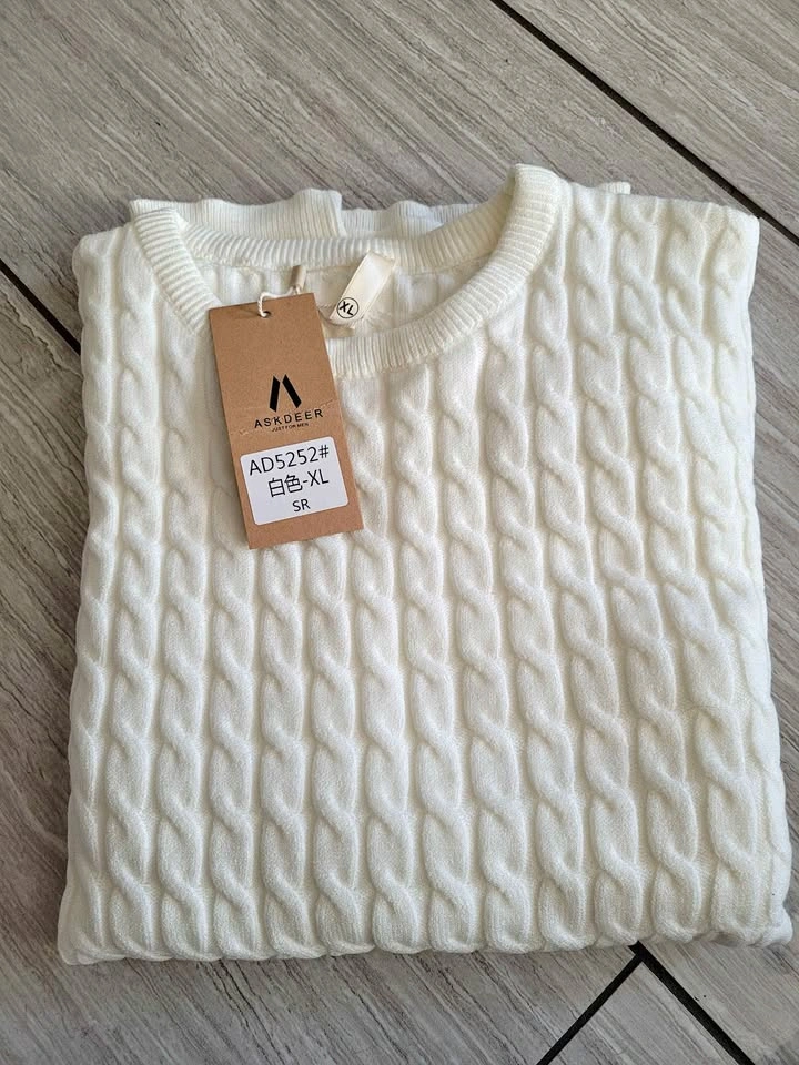 Men's Askdeer Ribbed Crewneck Pullover Sweater