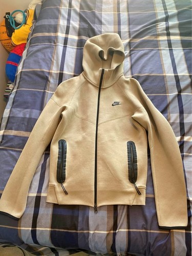 Nike Tech Fleece Tracksuit Set Full Zip Hoodie Joggers Beige Siz