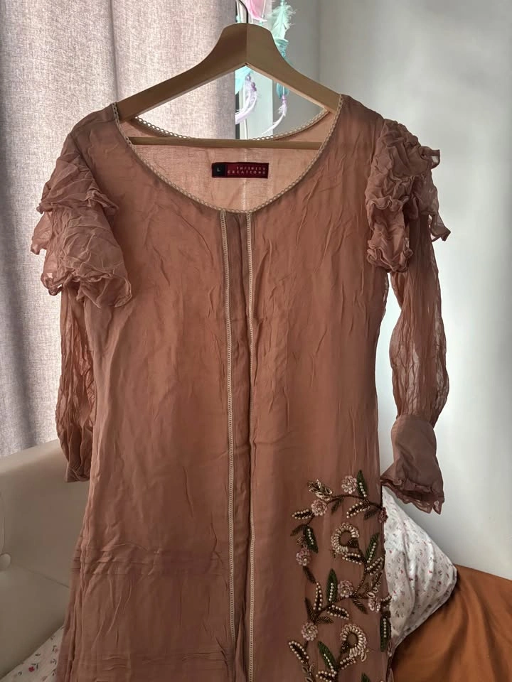 Infinity Creations Dusty Rose Embroidered Tunic, Size L - photo 2