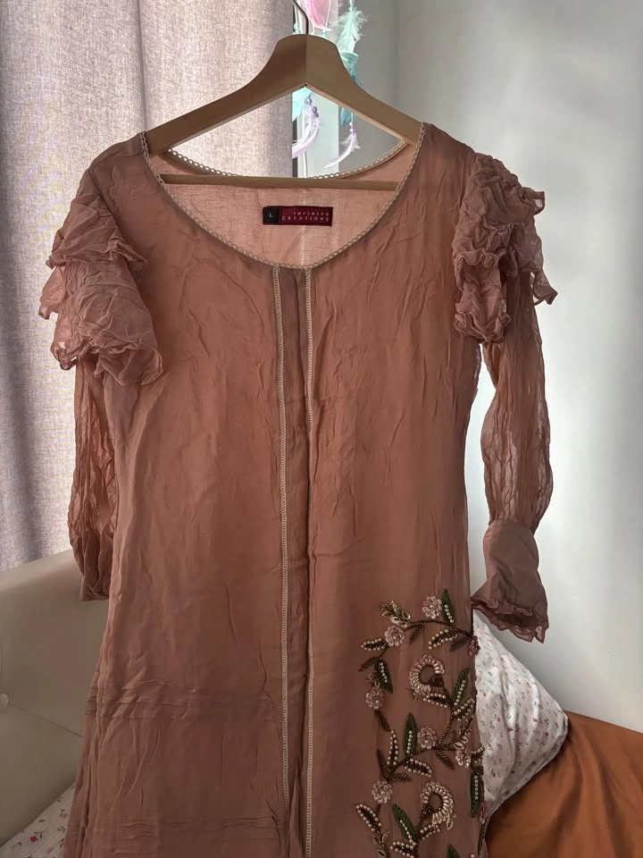 Infinity Creations Dusty Rose Embroidered Tunic, Size L - photo 3
