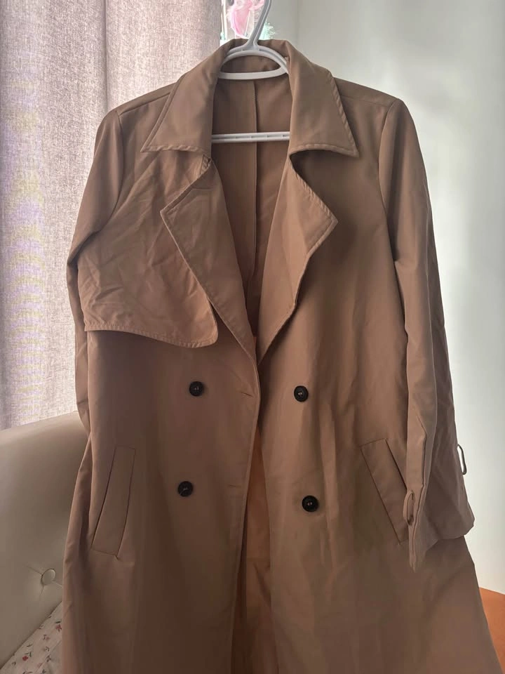 Tan Double-Breasted Trench Coat- Shein - photo 2