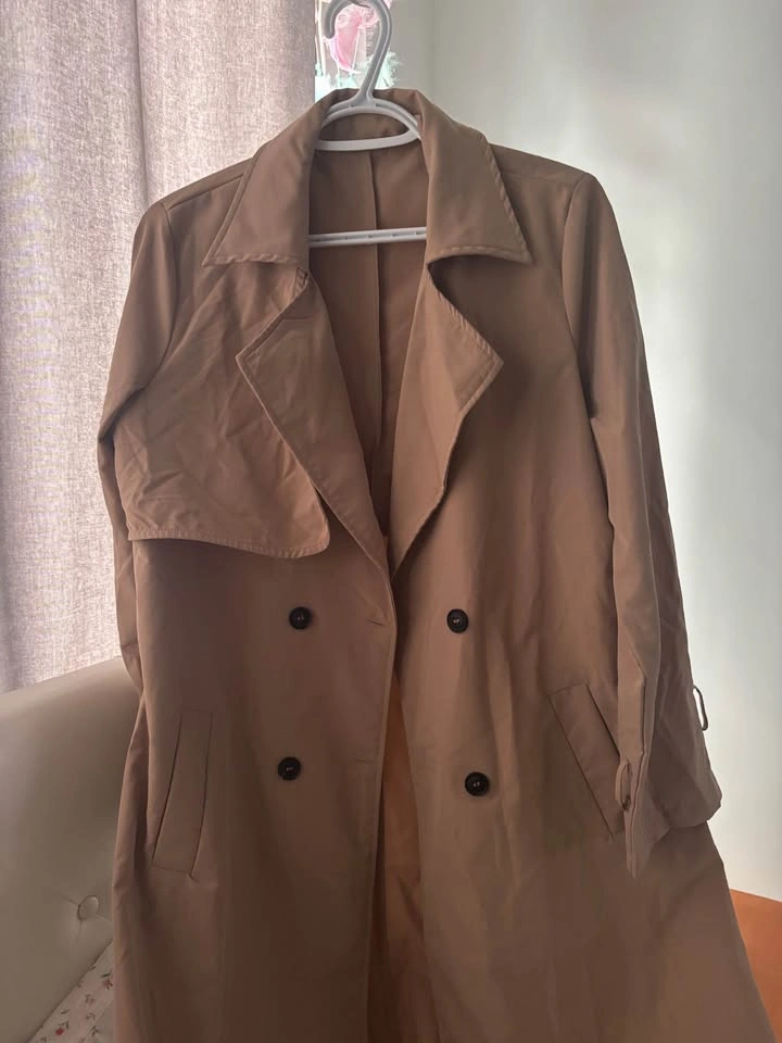 Tan Double-Breasted Trench Coat- Shein - photo 3