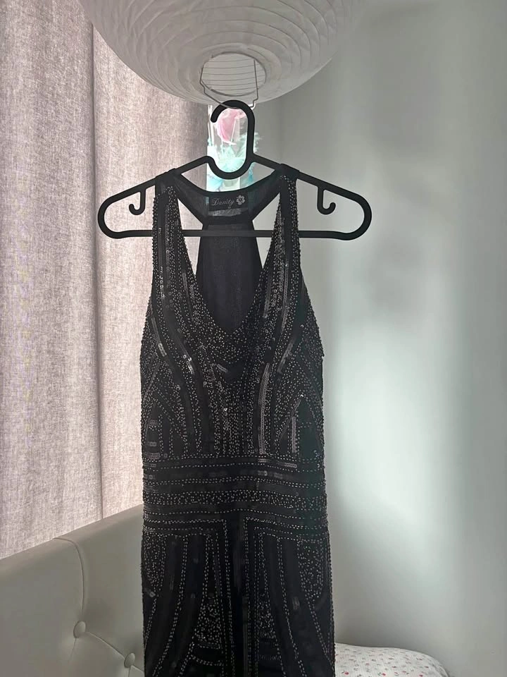 Danity Black Sequined Cocktail Dress