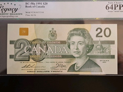 1991 Bank Of Canada $20, 2-Digit Radar Note, 4455544 - photo 4