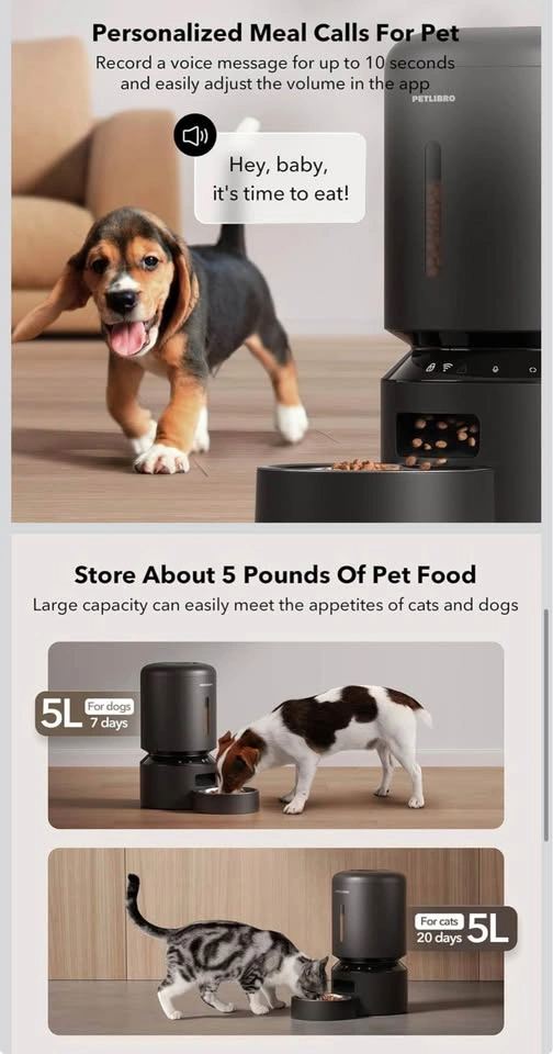 PETLIBRO 5L Automatic Cat Feeder – WiFi Smart Food Dispenser - photo 4