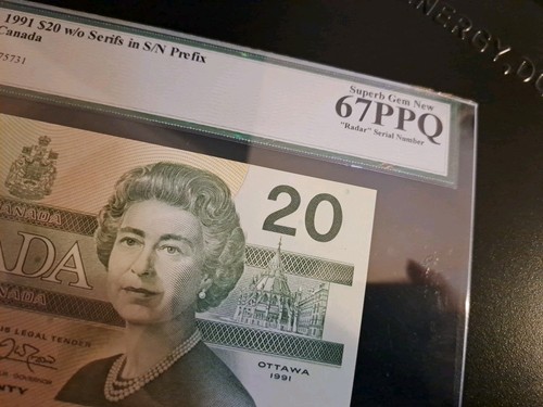 1991 Bank Of Canada $20 Radar Note, 1375731, Legacy 67 PPQ