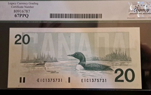1991 Bank Of Canada $20 Radar Note, 1375731, Legacy 67 PPQ - photo 2