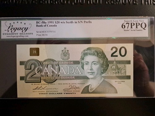 1991 Bank Of Canada $20 Radar Note, 1375731, Legacy 67 PPQ - photo 5