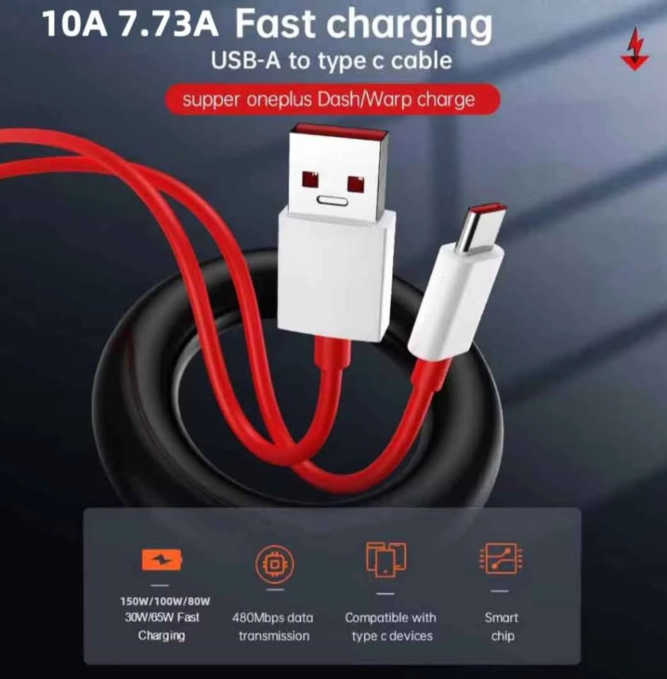 OnePlus Super USB-A to Type-C Dash Charging Cable - 2 Meters - photo 4